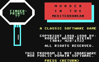 Murder in the Mediterranean box art