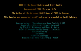 Pork 1 - The Great Underground Sewer System box art