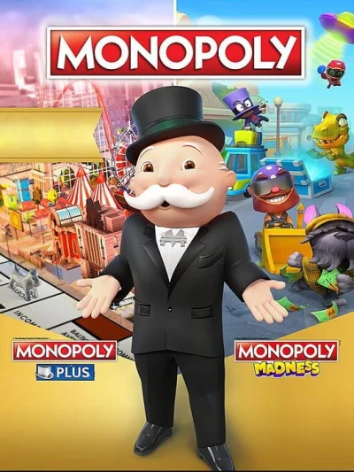 Monopoly Plus and Monopoly Madness box art