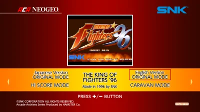 Aca Neogeo The King Of Fighters '96 box art