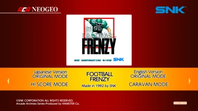 Aca Neogeo Football Frenzy box art
