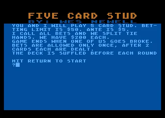 Five Card Stud box art