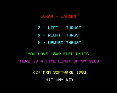 Lunar Lander box art