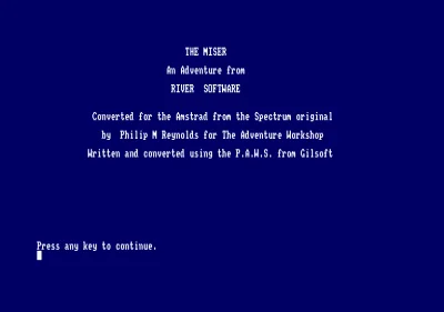 Miser, The box art