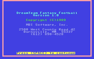 Dream Team Fantasy Football box art