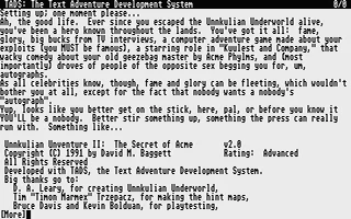 Unnkulian Unventure 2 - The Secret Of Acme box art