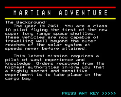 Martian Adventure box art