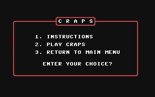 Craps box art