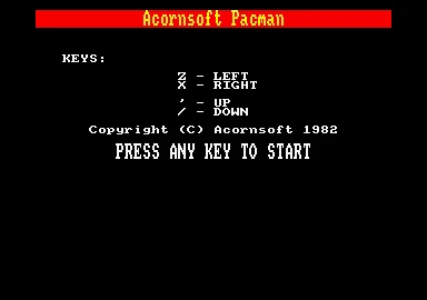 Acornsoft Pacman box art
