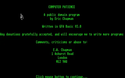 Computer Patience box art