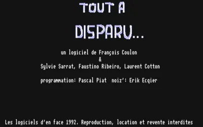 Tout A Disparu box art