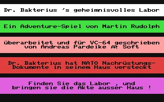 Dr. Bakterius's geheimnisvolles Labor box art
