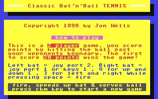 Classic Bat'n'ball Tennis box art