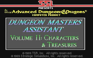 Dungeon Masters Assistant : Volume II : Characters & Treasures box art