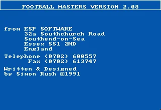 Football Masters box art