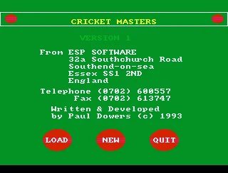Cricket Masters box art