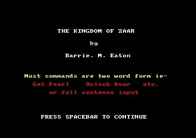 Kingdom Of Zaar, The box art