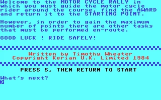 Motor Cycle Rally box art