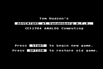 Adventure At Vandenberg A.f.b. box art