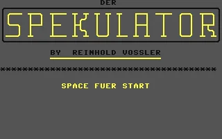 Spekulator, Der box art