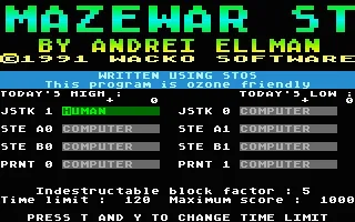 Mazewar ST box art
