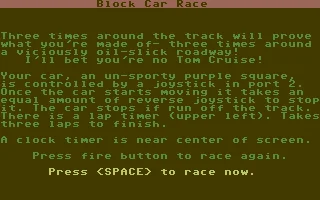Block Car Race box art