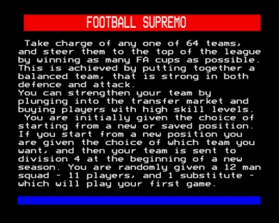 Football Supremo box art
