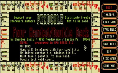 Pinochle - Four Handed - Double Deck box art