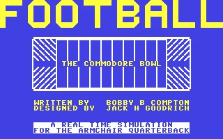 Football : The Commodore Bowl box art
