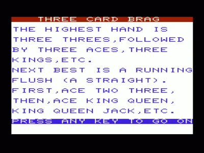 Three Card Brag box art