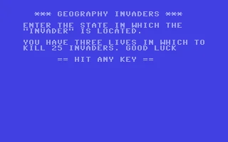 Geography Invaders box art