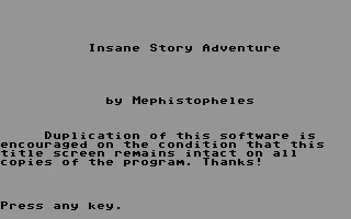 Insane Story Adventure box art