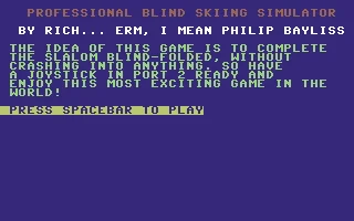Professional Blind Skiing Simulator box art