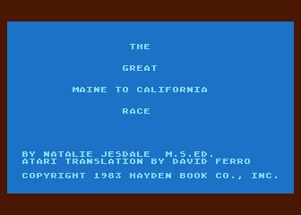 Great Maine To California Race, The box art