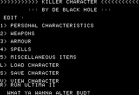 Ultima II Killer Character box art