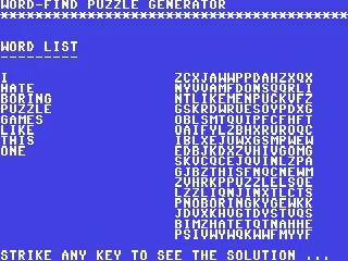 Word-find Puzzle Generator box art