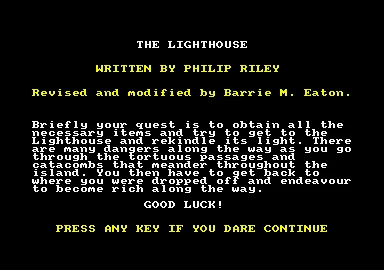 Lighthouse, The box art