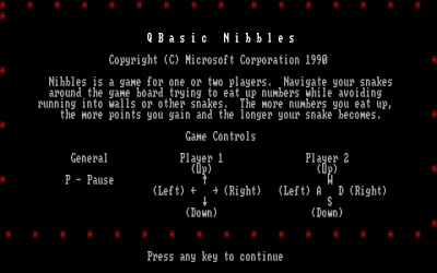 QBasic Nibbles box art