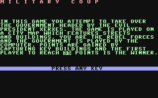 Military Coup box art