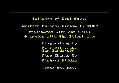 Talisman Of Lost Souls box art