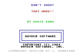 Don't Shoot That Word! box art