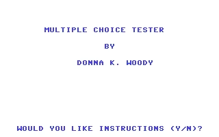 Multiple Choice Tester box art
