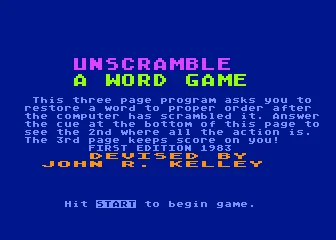 Unscramble - A Word Game box art