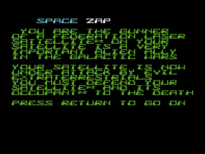Space Zap box art
