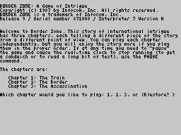 ZxZvm - Border Zone - A Game of Intrigue box art