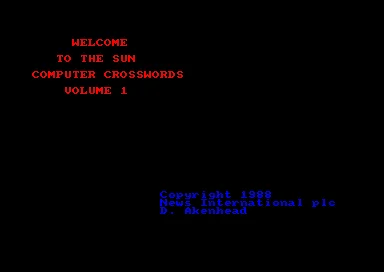 Sun Computer Crosswords, The - Volume 1 box art