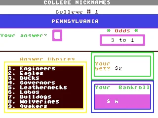 College Nicknames box art