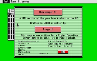 Minesweeper ST box art