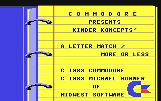 Kinder Koncepts 3 : A Letter Match/More or Less box art