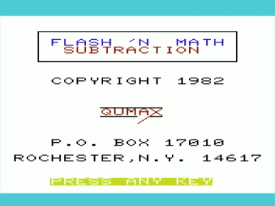 Flash 'n Math - Subtraction box art